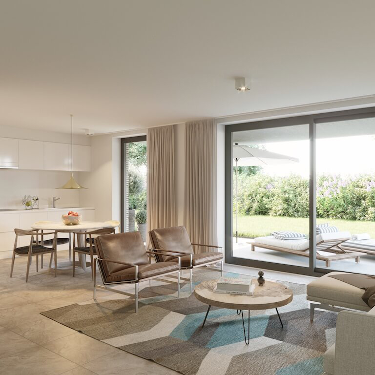 hastrid hasselt render van appartement in gebouw Thyra